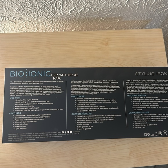 Bio ionic graphene Mx styling iron 1” brand new digital heat settings - Picture 3 of 3